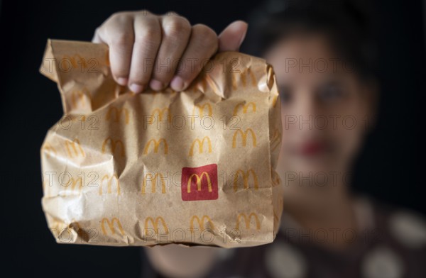 A take away pack of a McDonald's burger on October 26, 2024 in Guwahati, India. McDonald's recent