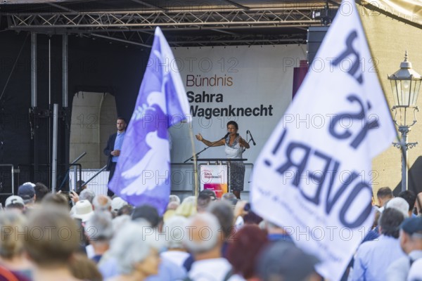 Election campaign event of the Sahra Wagenknecht BSW alliance, on Dresden's Schlossplatz, State