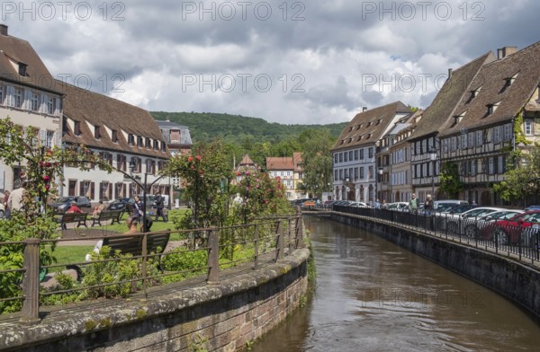 Quai Anselmann, Lauter Canal, Wissembourg, Northern Vosges nature park Park, Vosges, Alsace,