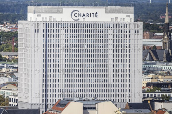 Ward block of the Charité hospital. View from the panorama point Kollhoff-Tower at Potsdamer Platz,