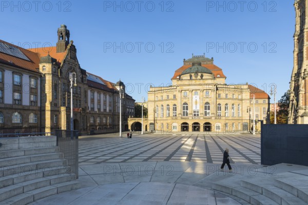 King Albert Museum and Opera House on Theatre Square Chemnitz, Saxony, Germany, Europe