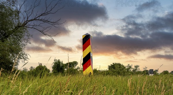 Border area between Germany and Poland, Lower Oder Valley National Park, Brandenburg, Germany,