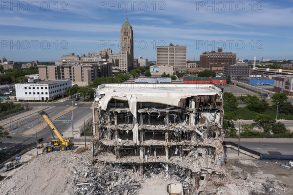 Detroit, Michigan, Demolition of the old headquarters of the Health Alliance Plan (HAP) insurance