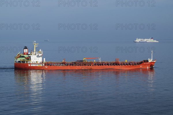Chemical and oil tanker, 147m length, 24m height, flag Panama, Baltic Sea