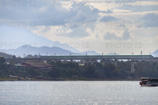 Bridge over the Mekong for the China-Laos railway, near Luang Prabang, Luang Prabang province,