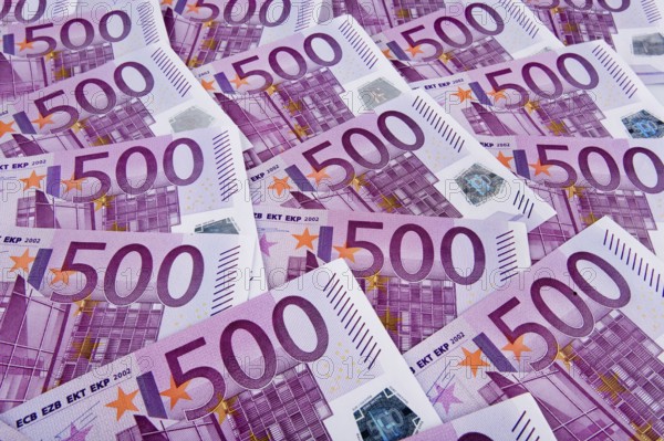 500 euro banknotes, symbolic photo for wealth, old-age provision, savings, pension, Vienna,