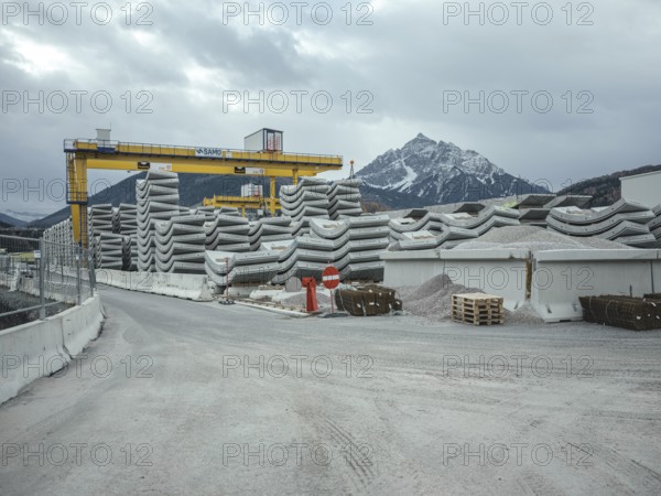 Tubbing segments for Brenner Base Tunnel, Zenzendorf, Tyrol, Austria, Europe