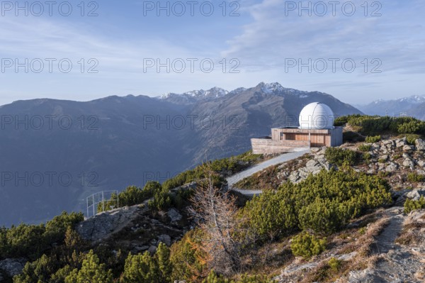 Venet Observatory, observatory on the Krahberg in the morning light, Ötztal Alps, Tyrol, Austria,