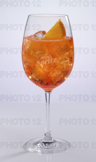 Aperol Spritz in front of a white background