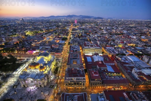 Panoramic view of Mexico City from the observation deck at the top of Latin American Tower (Torre
