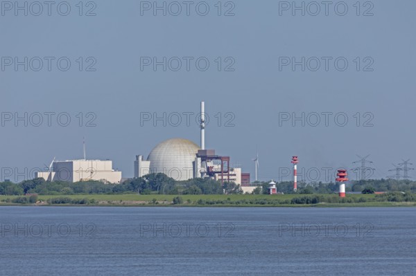 Brokdorf nuclear power plant, Elbe, Schleswig-Holstein, Germany, Europe