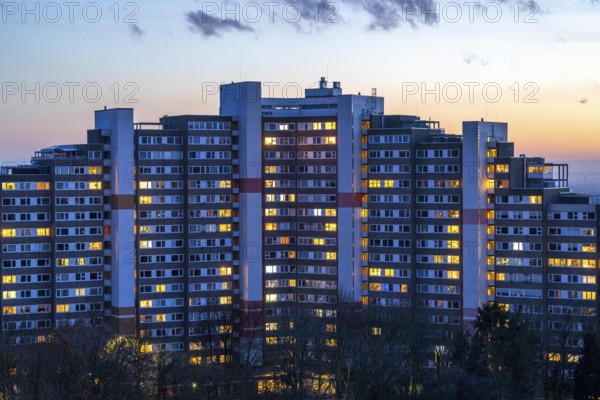 High-rise buildings in the Bensberg residential park, Bergisch-Gladbach, 18-storey housing estate