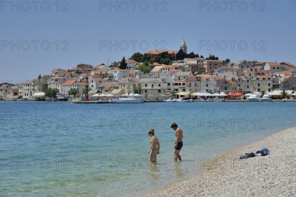 Beach, Adriatic Sea, Primosten, Sibenik-Knin County, Dalmatia, Croatia, Europe