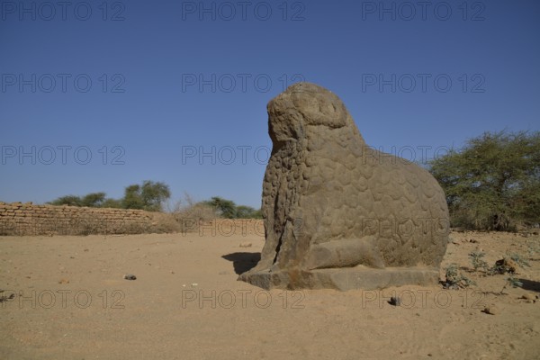 Ram sphinx in the royal city of Meroe, Nubia, Nahr an-Nil, Sudan, Africa