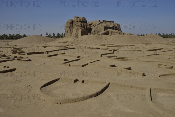 Deffufa, 19-meter-high brick building, ancient city of Kerma, Northern state, Nubia, Nile Valley,