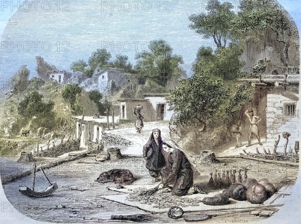 Simeis on the Crimean Peninsula, in 1882, Ukraine, Historical, digitally restored reproduction of a