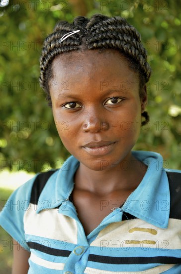 Young woman, portrait, Nkala, Bandundu Province, Democratic Republic of the Congo