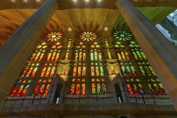 Interior of the Sagrada Família, Church of the Atonement of the Holy Family, architect Antoni