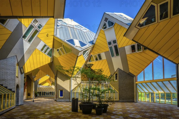 ROTTERDAM, NETHERLANDS, MAY 11, 2017: Cube houses innovative cube-shaped houses by architect Piet