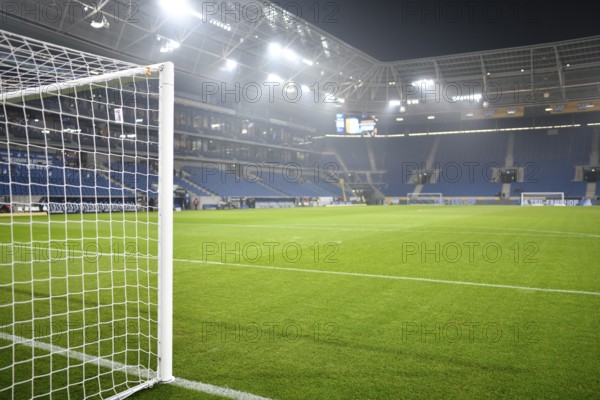 Stadium interior, goal, goal net, empty, pitch, PreZero Arena, Sinsheim, Baden-Württemberg,