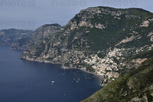View of the village Positano, Amalfi Coast, Costiera Amalfitana, Province of Salerno, Campania,