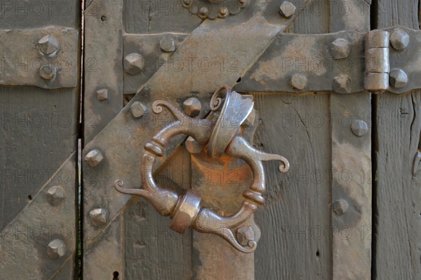 Entrance portal of Hohkönigsburg Castle or Château du Haut-Kœnigsbourg, Hohenstaufen Empire castle