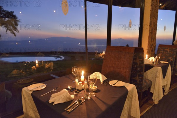 Ngorongoro Sopa Lodge on the Ngorongoro Crater, Ngorongoro Conservation Area, Tanzania, Africa