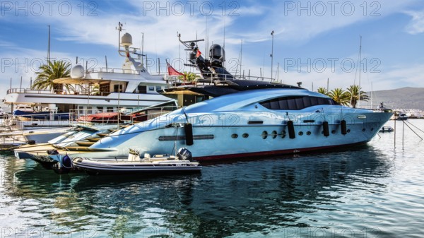 Luxury yacht marina, Porto Montenegro, Bay of Kotor, Montenegro, Tivat, Montenegro, Europe