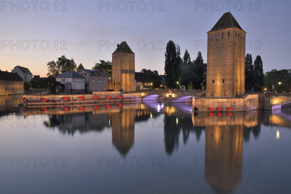 Ponts Couverts bridge with towers over the River Ill, UNESCO World Heritage Site, historic centre