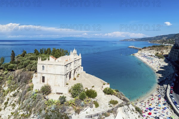 Tropea from a drone, Tyrrhenian Sea, Calabria, Italy, Europe