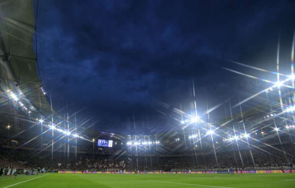 Overview, Cannstatter Kurve, fan block, VfB Stuttgart, atmospheric, Champions League, rain clouds,