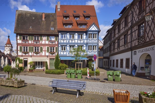 Old half-timbered houses in the old town centre of Gengenbach, Black Forest, Ortenaukreis,