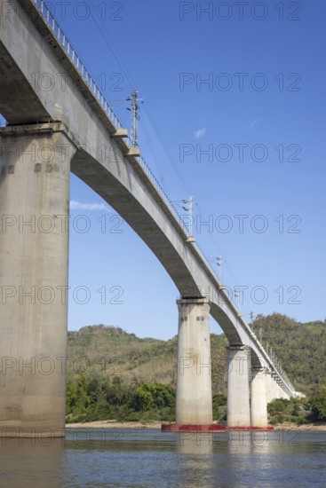 Bridge over the Mekong for the China-Laos railway, near Luang Prabang, Luang Prabang province,