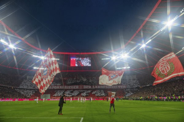 Scoreboard. choreography, chorea, 50th anniversary of the European Cup winners, flag waving,