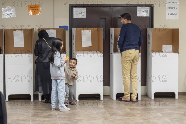 Hamtramck, Michigan USA, 5 November 2024, Voters cast ballots in the 2024 presidential election in