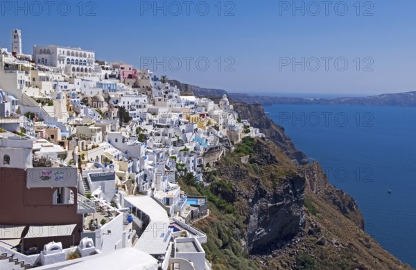 View over the island capital Firá, also known as Thira, Santorini, Cyclades, Greek island, Greece,