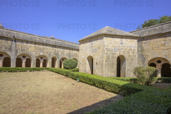 Cloister courtyard, Romanesque Cistercian abbey Le Thoronet, Département Var, France, Europe