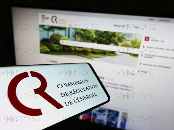 Stuttgart, Germany, 08-27-2022: Smartphone with logo of French Commission de Regulation de