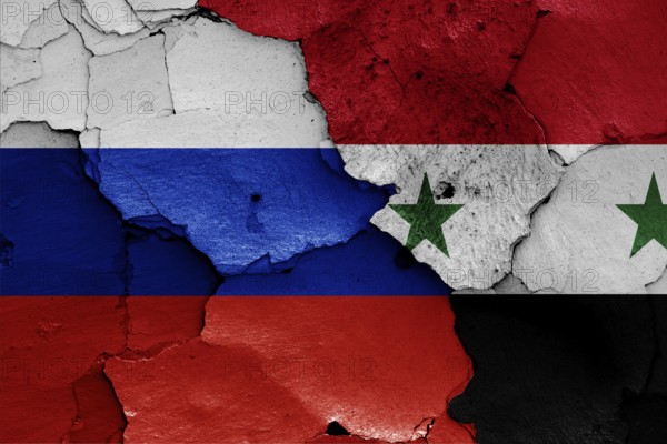 Flags of Russia and Syria
