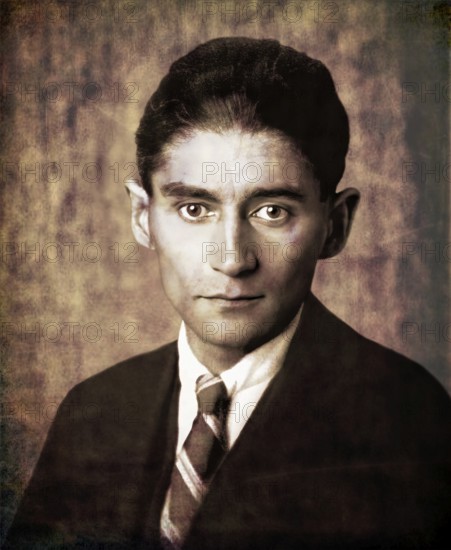 Portrait of Franz Kafka, 1883 – 1924, German-speaking Bohemian novelist, digitally edited according