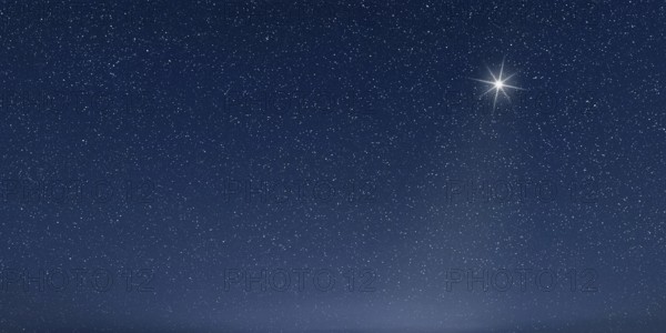 The star shines over the manger of Jesus Christ, Christmas sky, Starry night