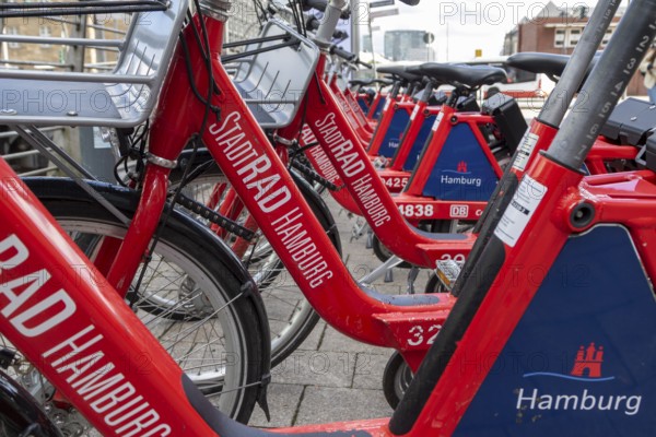Symbolic image mobility, traffic turnaround, local transport, city bike, Deutsche Bahn rental bikes