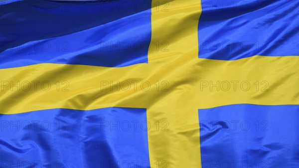 Close-up of the national flag of Sweden