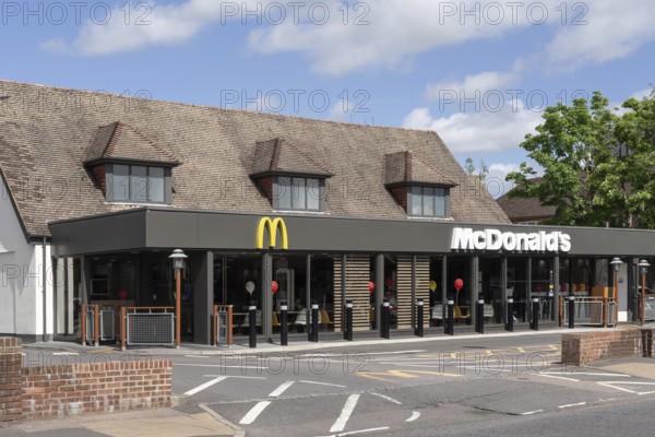 EAST GRINSTEAD, WEST SUSSEX, UK, JULY 1 : View of McDonalds restaurant in East Grinstead on July 1,