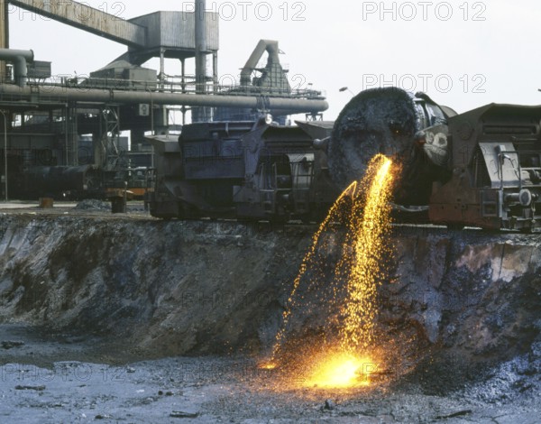 DEU, Germany: The historical slides from the times 80-90s . a.o. Duisburg. Thyssen-Krupp. Slag