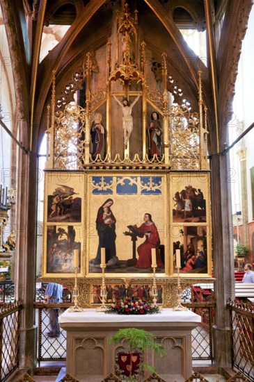 Prague Czech Republic. The interiors of the Gothic Church of Our Lady before Tyn in Old Town Square