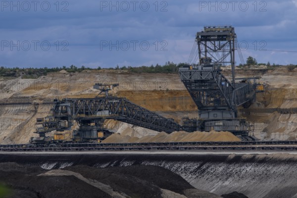 Bucket-wheel excavator wheel excavator Takraf 1519 SRs 6300 in the Welzow-Süd opencast lignite mine