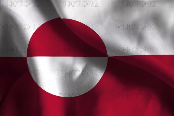 A ruffled fabric flag of Greenland