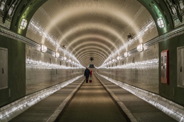 The old St. Pauli Elbe Tunnel in Hamburg, Germany, Europe
