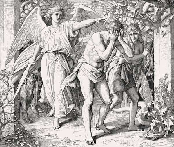 Expulsion, by Julius Schnorr von Carolsfeld, 1860